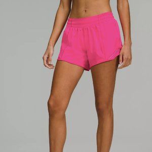 Lululemon Hotty Hot Low Rise Shorts, 4in inseam, Sonic Pink